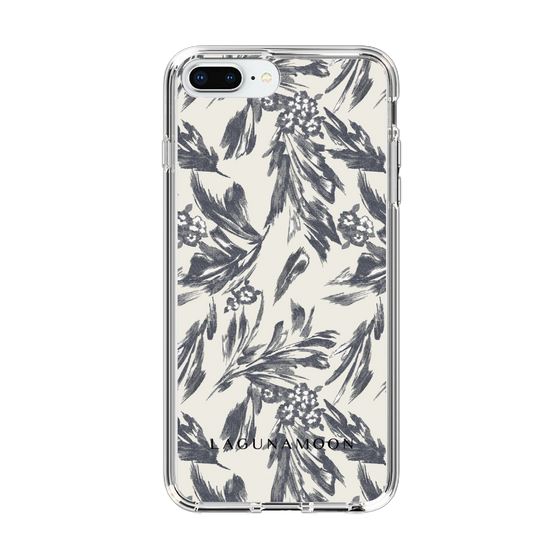 Slim Protection Case［ LAGUNAMOON - BotanicalJacquard - White×Black ］