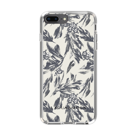 Slim Protection Case［ LAGUNAMOON - BotanicalJacquard - White×Black ］