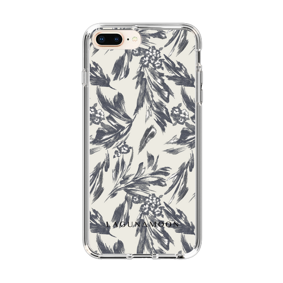 Slim Protection Case［ LAGUNAMOON - BotanicalJacquard - White×Black ］