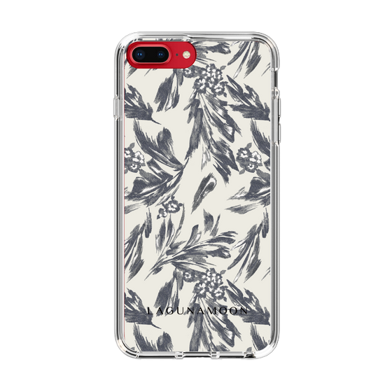 Slim Protection Case［ LAGUNAMOON - BotanicalJacquard - White×Black ］