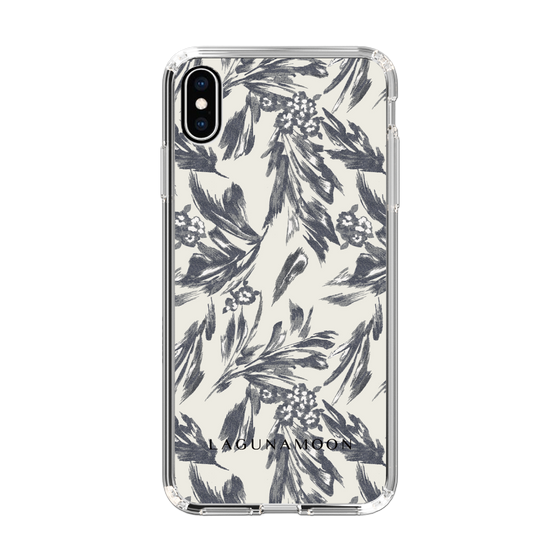 Slim Protection Case［ LAGUNAMOON - BotanicalJacquard - White×Black ］