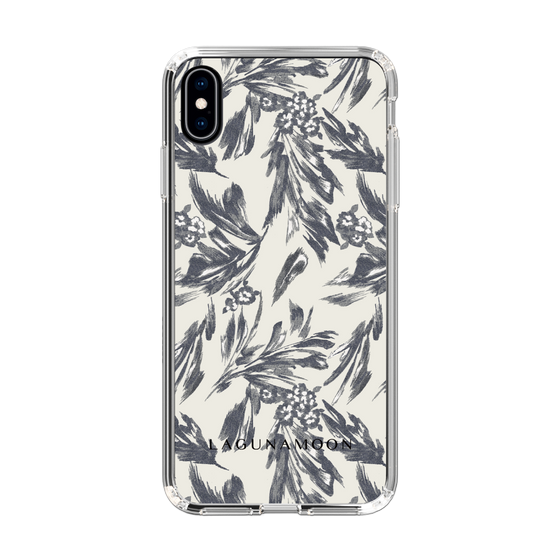 Slim Protection Case［ LAGUNAMOON - BotanicalJacquard - White×Black ］