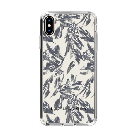 Slim Protection Case［ LAGUNAMOON - BotanicalJacquard - White×Black ］
