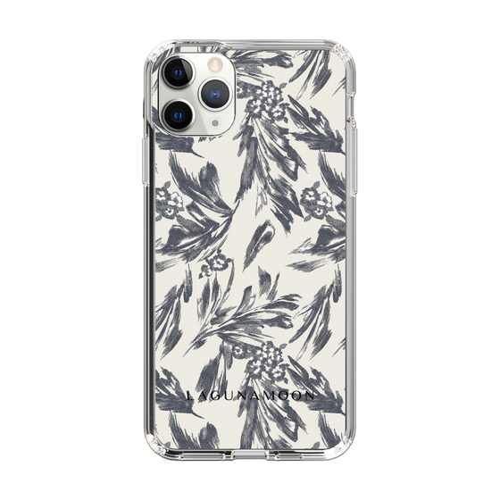 Slim Protection Case［ LAGUNAMOON - BotanicalJacquard - White×Black ］