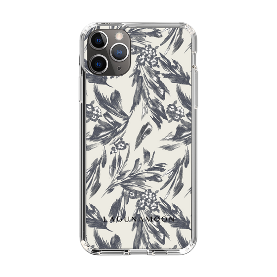 Slim Protection Case［ LAGUNAMOON - BotanicalJacquard - White×Black ］