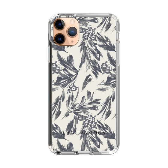 Slim Protection Case［ LAGUNAMOON - BotanicalJacquard - White×Black ］