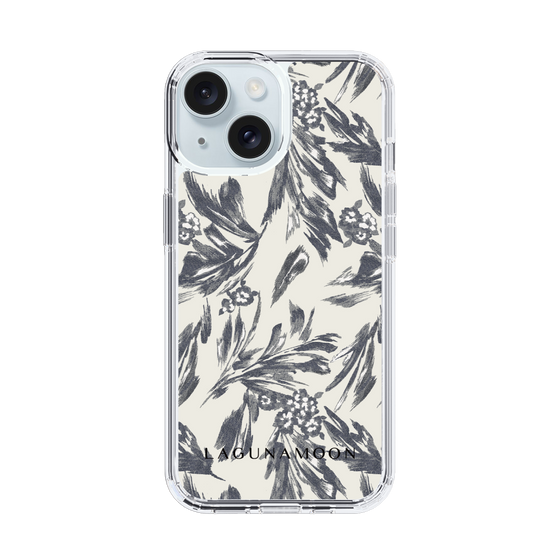 Slim Protection Case［ LAGUNAMOON - BotanicalJacquard - White×Black ］