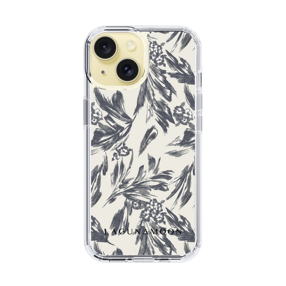Slim Protection Case［ LAGUNAMOON - BotanicalJacquard - White×Black ］