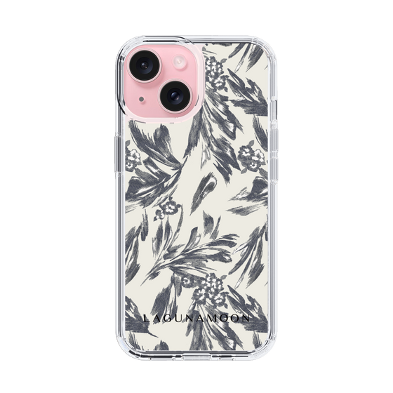 Slim Protection Case［ LAGUNAMOON - BotanicalJacquard - White×Black ］