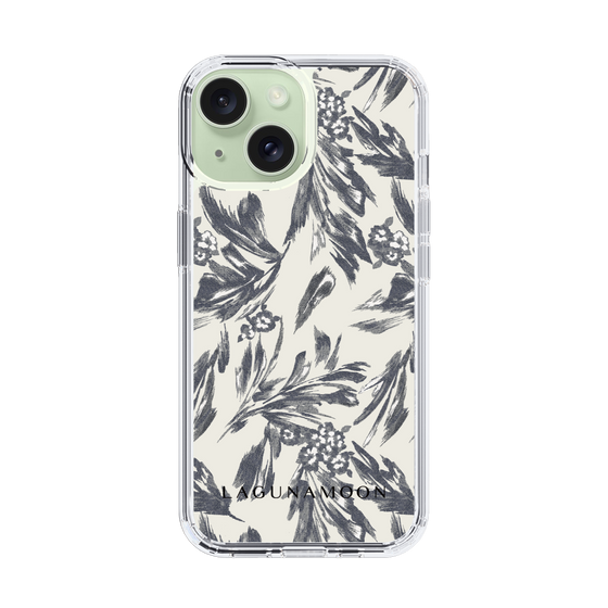 Slim Protection Case［ LAGUNAMOON - BotanicalJacquard - White×Black ］