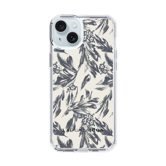 Slim Protection Case［ LAGUNAMOON - BotanicalJacquard - White×Black ］