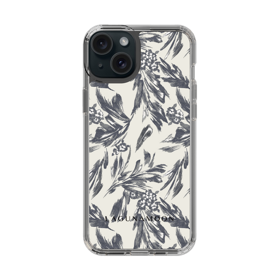 Slim Protection Case［ LAGUNAMOON - BotanicalJacquard - White×Black ］