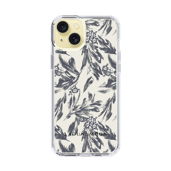Slim Protection Case［ LAGUNAMOON - BotanicalJacquard - White×Black ］
