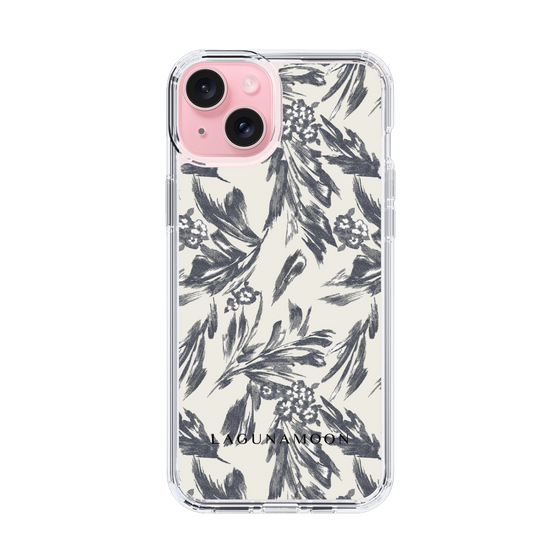 Slim Protection Case［ LAGUNAMOON - BotanicalJacquard - White×Black ］
