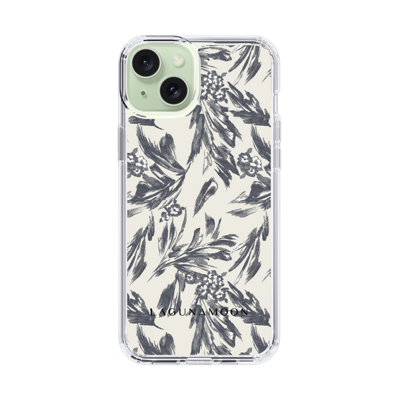 Slim Protection Case［ LAGUNAMOON - BotanicalJacquard - White×Black ］