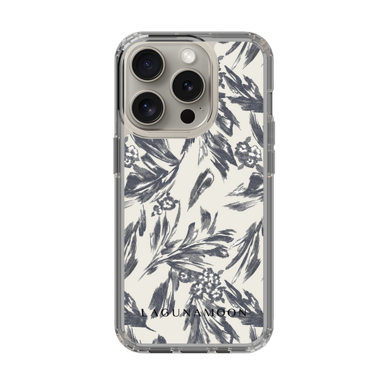 Slim Protection Case［ LAGUNAMOON - BotanicalJacquard - White×Black ］