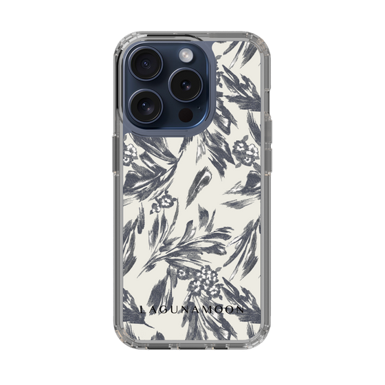 Slim Protection Case［ LAGUNAMOON - BotanicalJacquard - White×Black ］