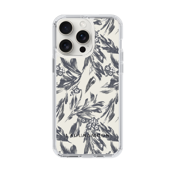 Slim Protection Case［ LAGUNAMOON - BotanicalJacquard - White×Black ］