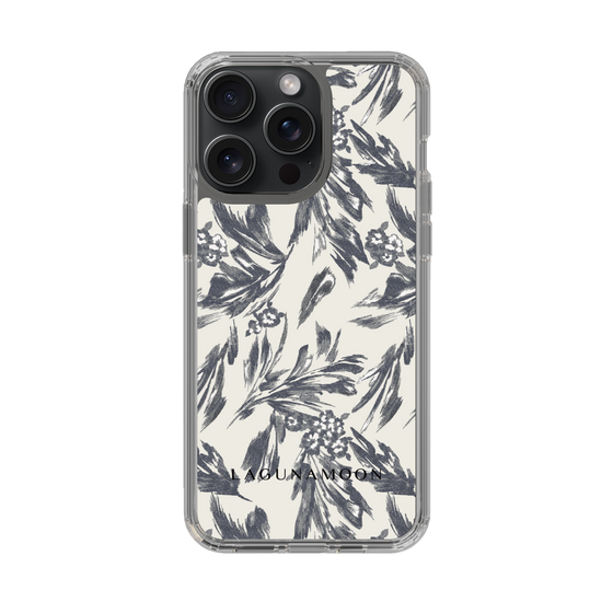 Slim Protection Case［ LAGUNAMOON - BotanicalJacquard - White×Black ］