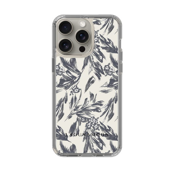 Slim Protection Case［ LAGUNAMOON - BotanicalJacquard - White×Black ］