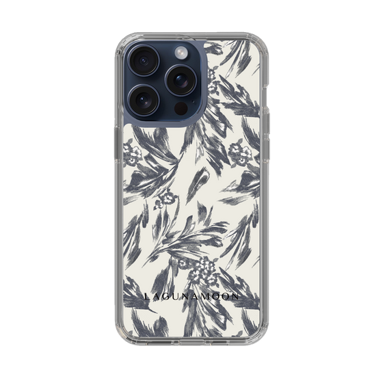 Slim Protection Case［ LAGUNAMOON - BotanicalJacquard - White×Black ］