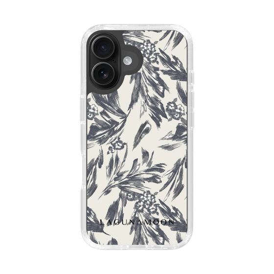 Slim Protection Case［ LAGUNAMOON - BotanicalJacquard - White×Black ］