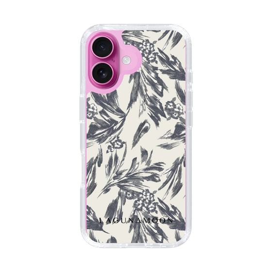 Slim Protection Case［ LAGUNAMOON - BotanicalJacquard - White×Black ］