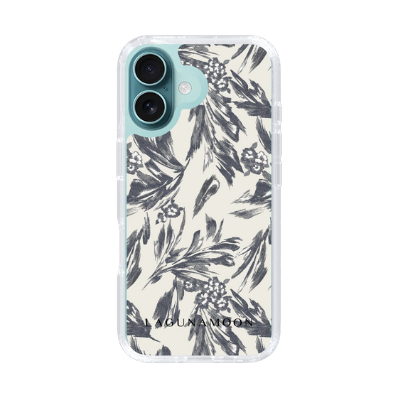 Slim Protection Case［ LAGUNAMOON - BotanicalJacquard - White×Black ］
