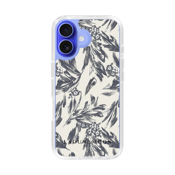 Slim Protection Case［ LAGUNAMOON - BotanicalJacquard - White×Black ］