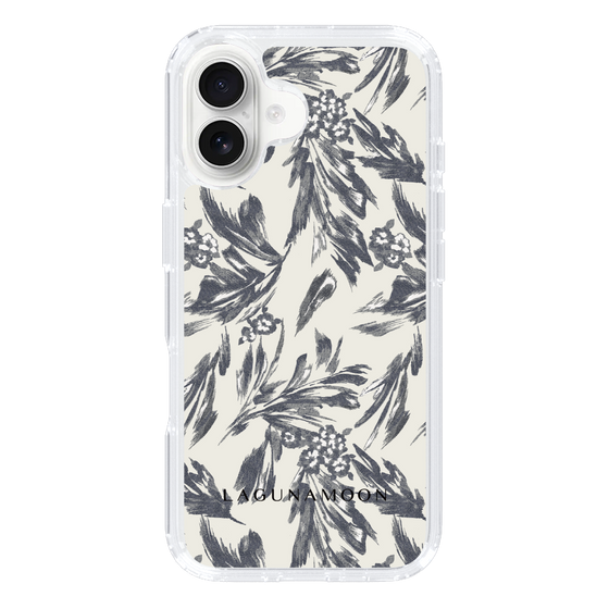Slim Protection Case［ LAGUNAMOON - BotanicalJacquard - White×Black ］