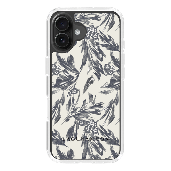 Slim Protection Case［ LAGUNAMOON - BotanicalJacquard - White×Black ］