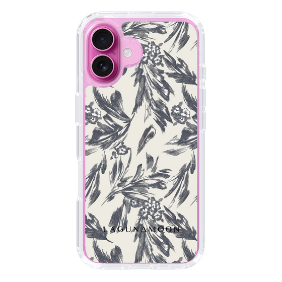 Slim Protection Case［ LAGUNAMOON - BotanicalJacquard - White×Black ］