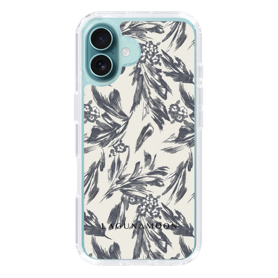 Slim Protection Case［ LAGUNAMOON - BotanicalJacquard - White×Black ］
