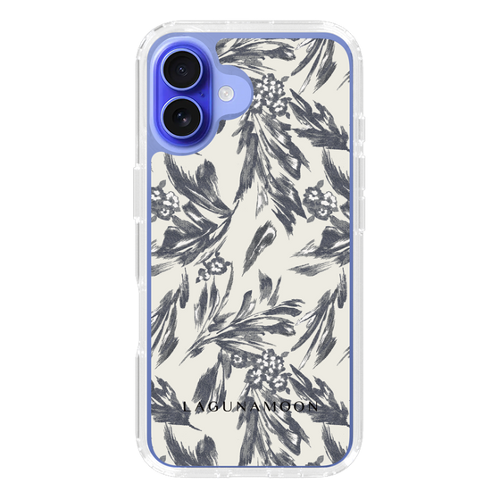 Slim Protection Case［ LAGUNAMOON - BotanicalJacquard - White×Black ］