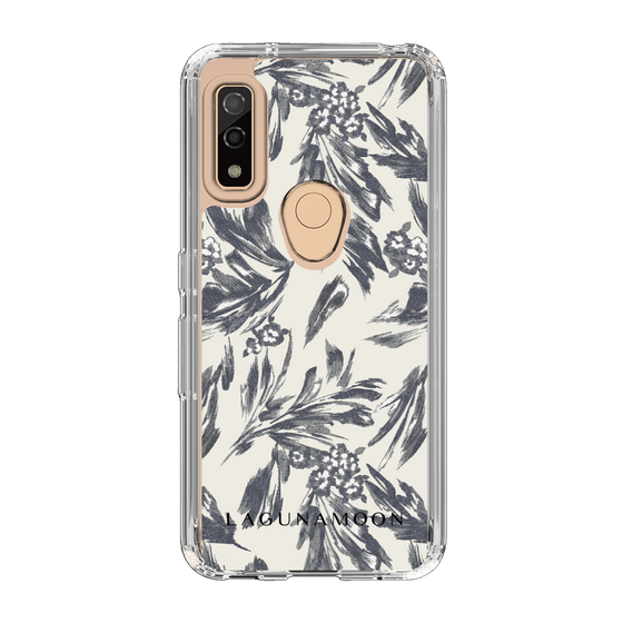 Slim Protection Case［ LAGUNAMOON - BotanicalJacquard - White×Black ］