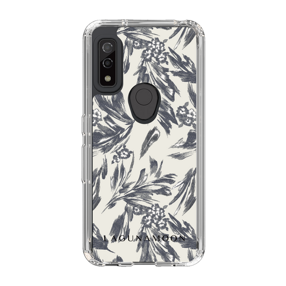 Slim Protection Case［ LAGUNAMOON - BotanicalJacquard - White×Black ］