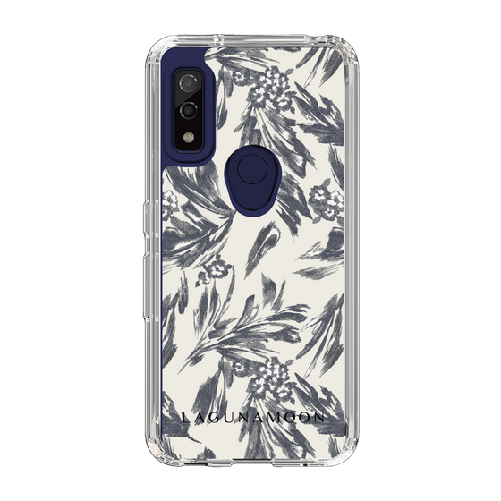 Slim Protection Case［ LAGUNAMOON - BotanicalJacquard - White×Black ］