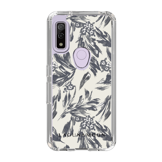 Slim Protection Case［ LAGUNAMOON - BotanicalJacquard - White×Black ］