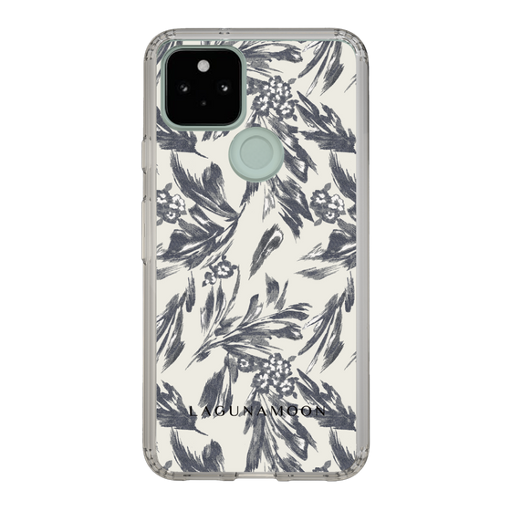 Slim Protection Case［ LAGUNAMOON - BotanicalJacquard - White×Black ］
