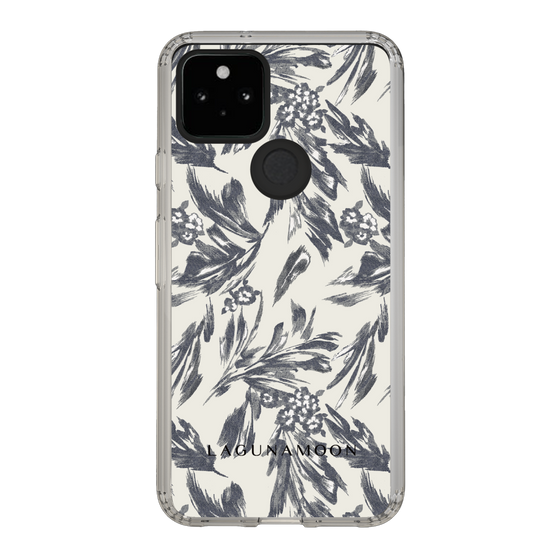Slim Protection Case［ LAGUNAMOON - BotanicalJacquard - White×Black ］