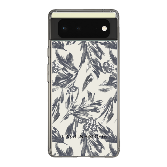 Slim Protection Case［ LAGUNAMOON - BotanicalJacquard - White×Black ］