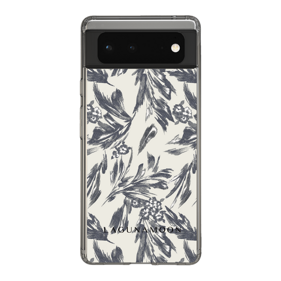 Slim Protection Case［ LAGUNAMOON - BotanicalJacquard - White×Black ］
