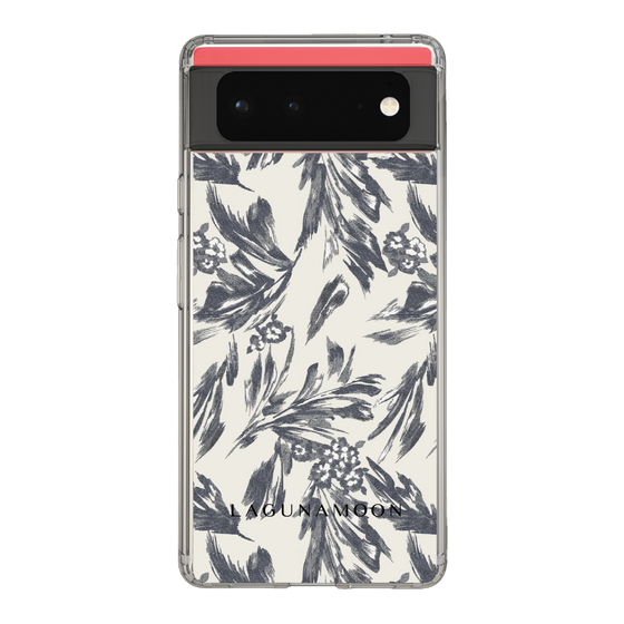 Slim Protection Case［ LAGUNAMOON - BotanicalJacquard - White×Black ］