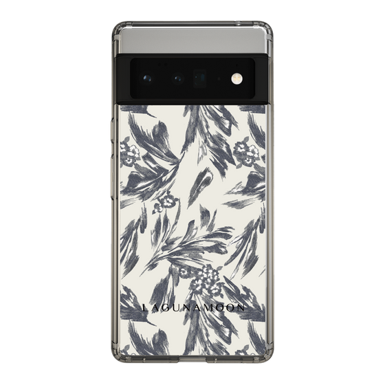 Slim Protection Case［ LAGUNAMOON - BotanicalJacquard - White×Black ］