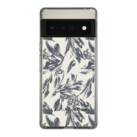 Slim Protection Case［ LAGUNAMOON - BotanicalJacquard - White×Black ］