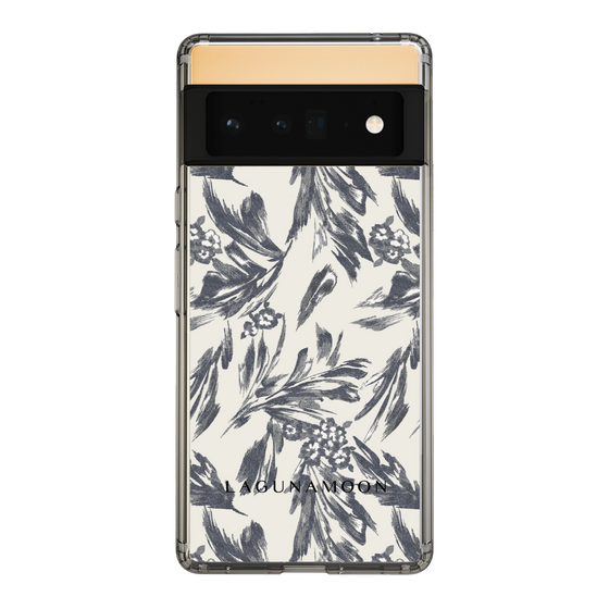 Slim Protection Case［ LAGUNAMOON - BotanicalJacquard - White×Black ］