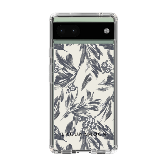 Slim Protection Case［ LAGUNAMOON - BotanicalJacquard - White×Black ］