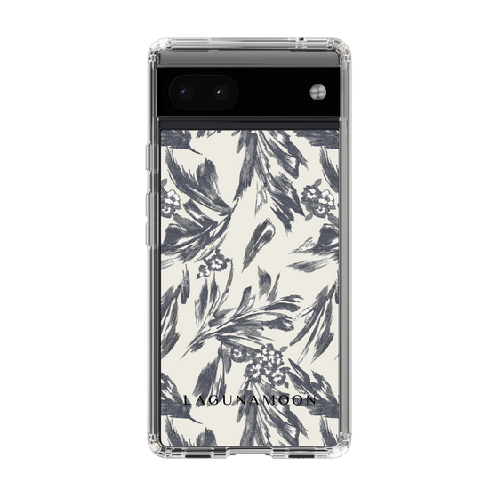 Slim Protection Case［ LAGUNAMOON - BotanicalJacquard - White×Black ］