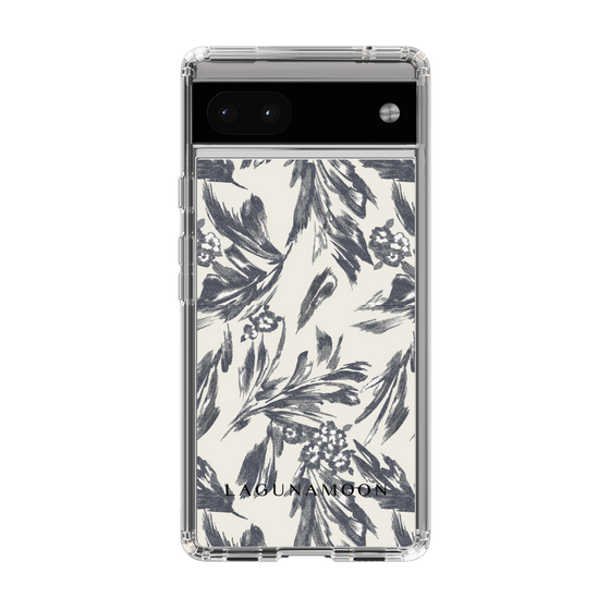 Slim Protection Case［ LAGUNAMOON - BotanicalJacquard - White×Black ］