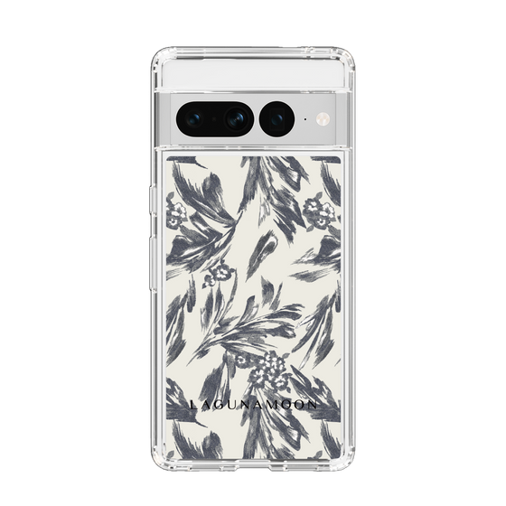 Slim Protection Case［ LAGUNAMOON - BotanicalJacquard - White×Black ］
